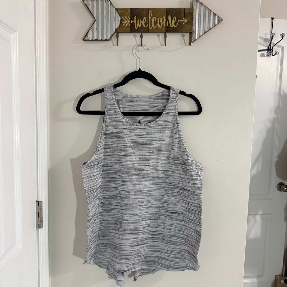 LuluLemon Gray Space-Dye Tank Top with Cut Outs Size 8